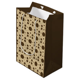 Sacola Para Presentes Média Areia Floral Micro Marrom Escuro