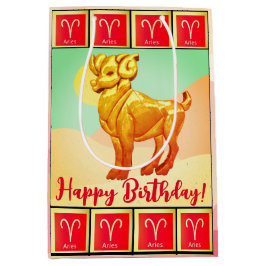 Sacola Para Presentes Média Aries - Parabéns, Saco Médio de Presente