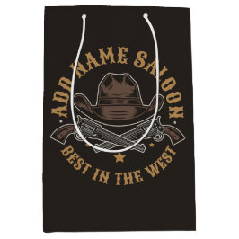 Sacola Para Presentes Média Armas de Vaqueiro Antigas ADICIONE NOME Salão do V