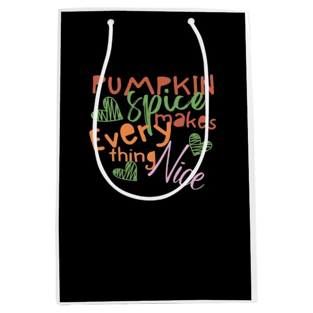 Sacola Para Presentes Média Arroz Pumpkin Torna Tudo Bastante Essencial (Frente)