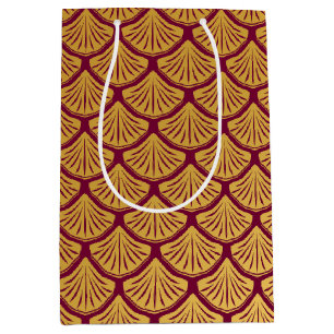 Sacola Para Presentes Média Art Deco Scales da Sereia - Magenta