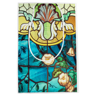 Sacola Para Presentes Média Art nouveau janela de vidro colorido