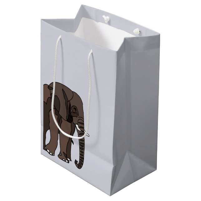 Sacola Para Presentes Média Arte Animal Elefante (Frente inclinada)