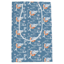 Sacola Para Presentes Média Arte de aquarela personalizada com segundo anivers