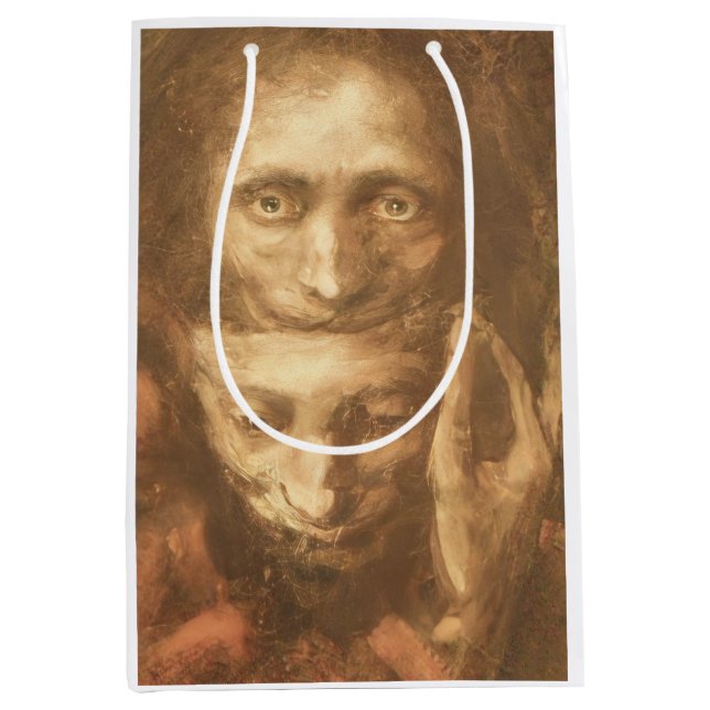 Sacola Para Presentes Média Arte de Halloween do Gift Bag (Frente)