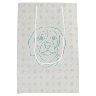 Sacola Para Presentes Média Arte de Linha Beagle, Elegância com Atitude