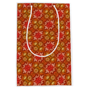 Sacola Para Presentes Média Arte em Latte Paisley Vintage