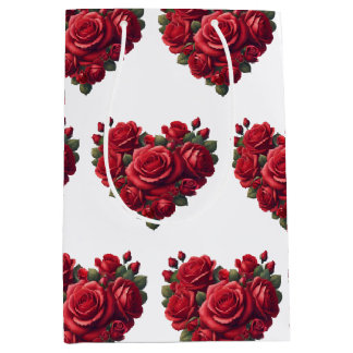 Sacola Para Presentes Média Arte Floral Romântica