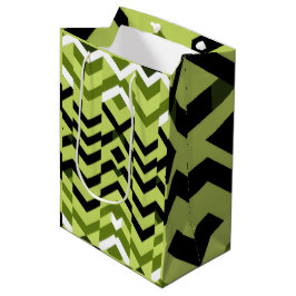 Sacola Para Presentes Média Arte Geométrico Branco Preto Wasabi Moderno e Afia