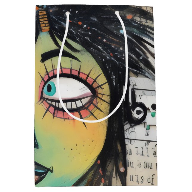 Sacola Para Presentes Média ArtLady 27 Encantada e angustiada (Frente)