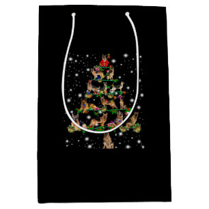 Sacola Para Presentes Média Árvore De Natal Alemã Abrangida Pela Lâmpada