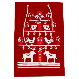 Sacola Para Presentes Média Árvore de Natal branca branca, branca e festiva, b