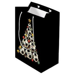 Sacola Para Presentes Média Árvore de Natal de Futebol