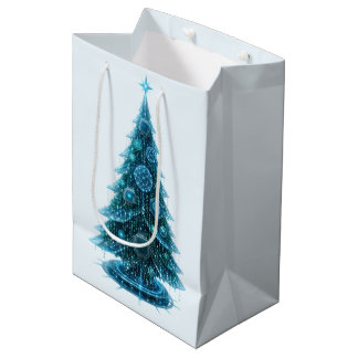 Sacola Para Presentes Média Árvore de Natal de Tecnologia