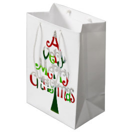 Sacola Para Presentes Média Árvore de Natal Muito Feliz