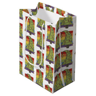 Sacola Para Presentes Média Árvore de Natal orgulho gay Rainbow