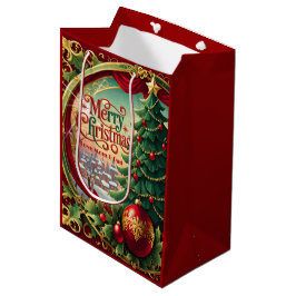 Sacola Para Presentes Média Árvore de Natal Ornamentada