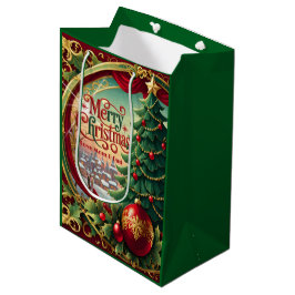 Sacola Para Presentes Média Árvore de Natal Ornamentada