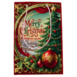 Sacola Para Presentes Média Árvore de Natal ornamentado