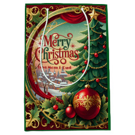 Sacola Para Presentes Média Árvore de Natal ornamentado