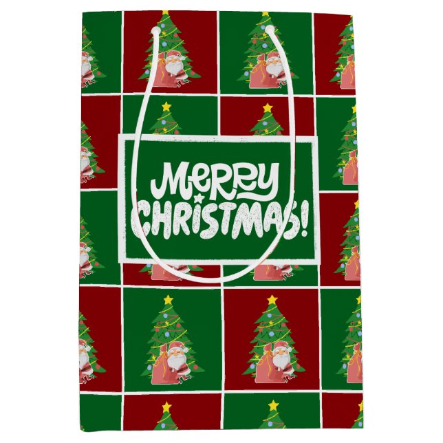 Sacola Para Presentes Média Árvore de Natal | PAPAIS NOEIS | personalizável (Frente)