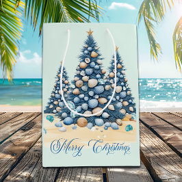 Sacola Para Presentes Média Árvore de Natal Praia Feliz Natal