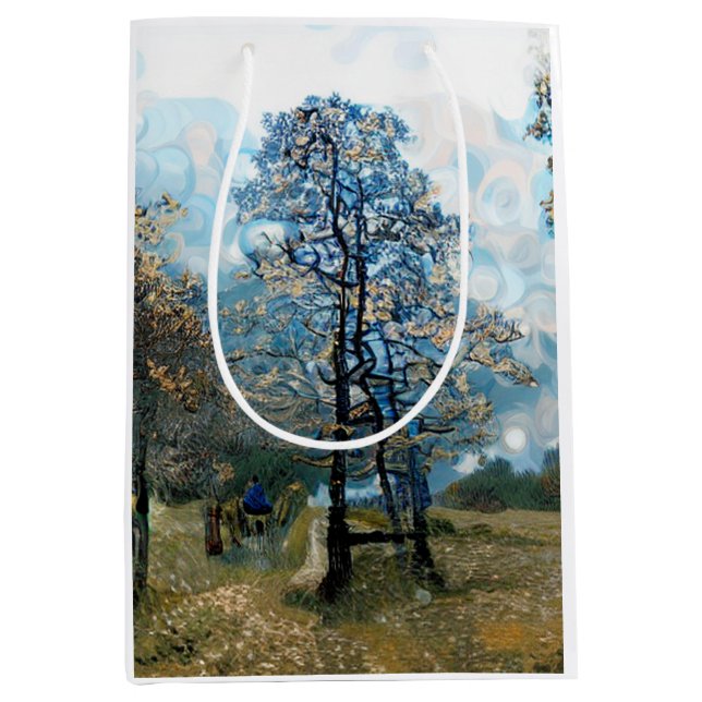 SACOLA PARA PRESENTES MÉDIA ÁRVORE FIR (Frente)