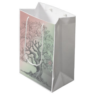Sacola Para Presentes Média Árvore Floral Vibrante em Flor