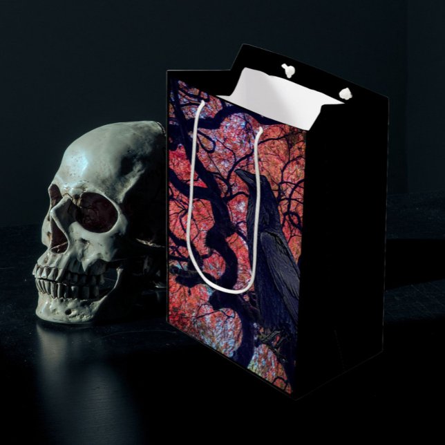 Sacola Para Presentes Média Árvore mapeada japonesa preto e verde (In Situ)