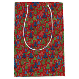 Sacola Para Presentes Média Árvores de Natal