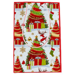 Sacola Para Presentes Média Árvores de Natal