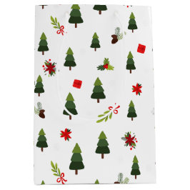 Sacola Para Presentes Média Árvores e Arcos de Natal