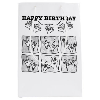 Sacola Para Presentes Média ASL ILY Obsessão - Feliz Aniversário!
