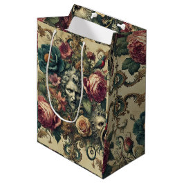 Sacola Para Presentes Média Assinatura Arcana-Atelier - Floral Gótico