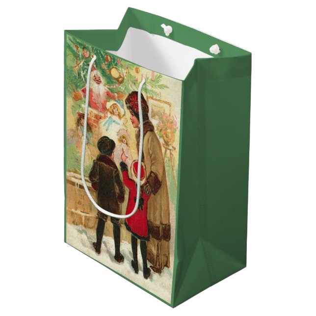 Sacola Para Presentes Média At The Toy Store Window (Frente inclinada)