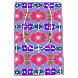 Sacola Para Presentes Média Aurora Vibrante Kaleidoscópio Flor Elétrica