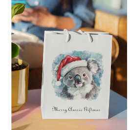 Sacola Para Presentes Média Aussie Christmas Cheer, custom