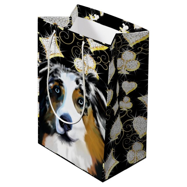 Sacola Para Presentes Média Australian Shepherd   (Verso inclinado)