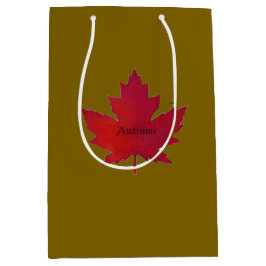 Sacola Para Presentes Média Autumn Canada Maple Leaf Gift Bag