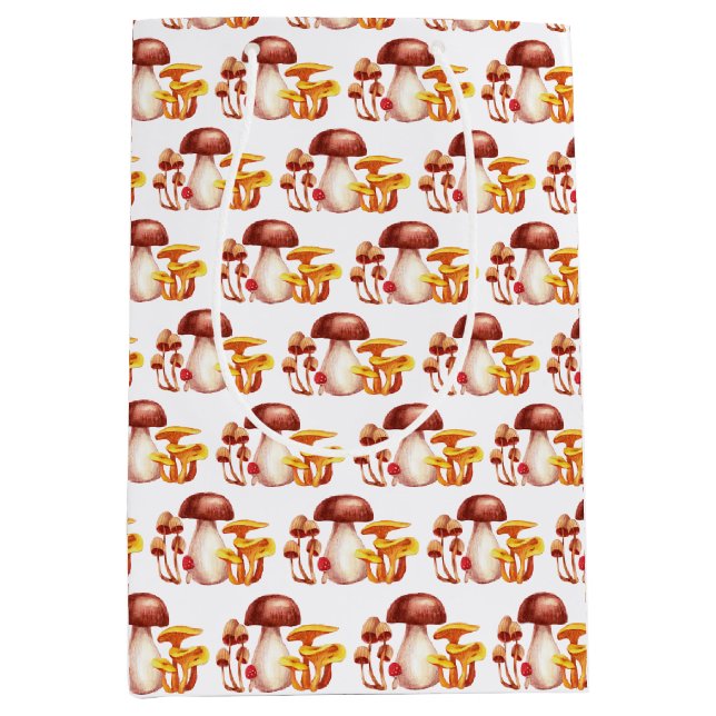 Sacola Para Presentes Média Autumn Mushroom Wonderland Gift Bag (Frente)
