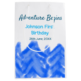 Sacola Para Presentes Média Aventura Azul Aqua inicia montanha primeiro aniver