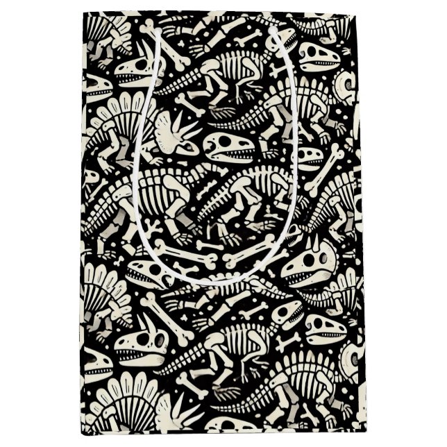 Sacola Para Presentes Média Aventura de Osso Dinossauro (Frente)