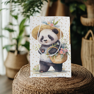 Sacola Para Presentes Média Aventura Floral de Panda