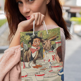 Sacola Para Presentes Média Aventuras de Alice no Partido do Tea em Maravilha