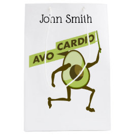 Sacola Para Presentes Média Avo cardio engraçado avocado