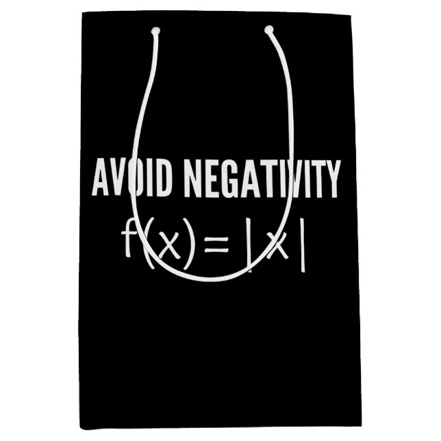 Sacola Para Presentes Média avoid negativity math equation (Frente)
