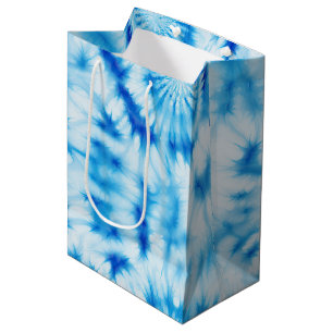 Sacola Para Presentes Média Azul, branco, colar espiral