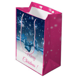 Sacola Para Presentes Média Azul de inverno