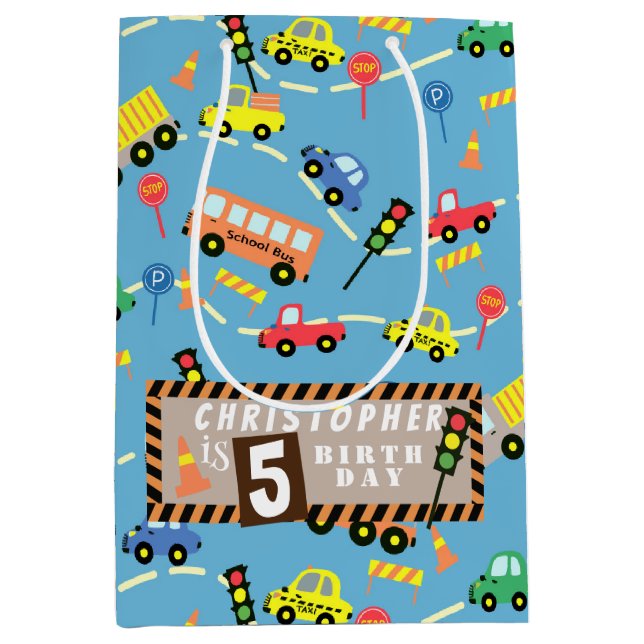 Sacola Para Presentes Média Azul de transporte (Frente)