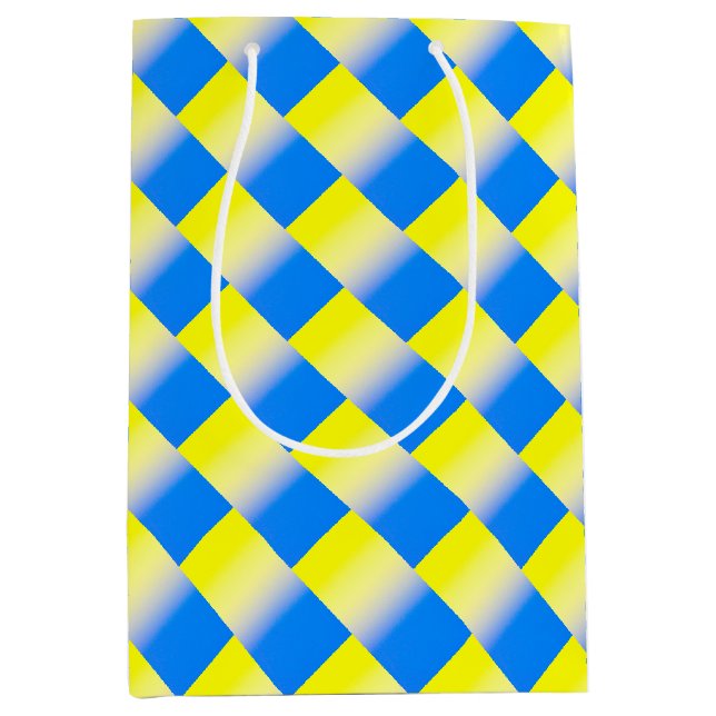 Sacola Para Presentes Média Azul e Amarelo Ucrânia Inspirou o sem guerra de pa (Frente)